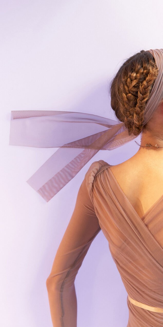 BALLERINA draped long headband lavender 3