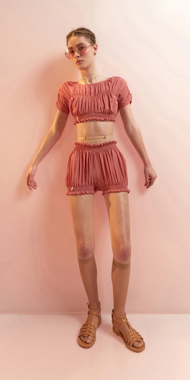 BOHO smocked bloomers coral 1