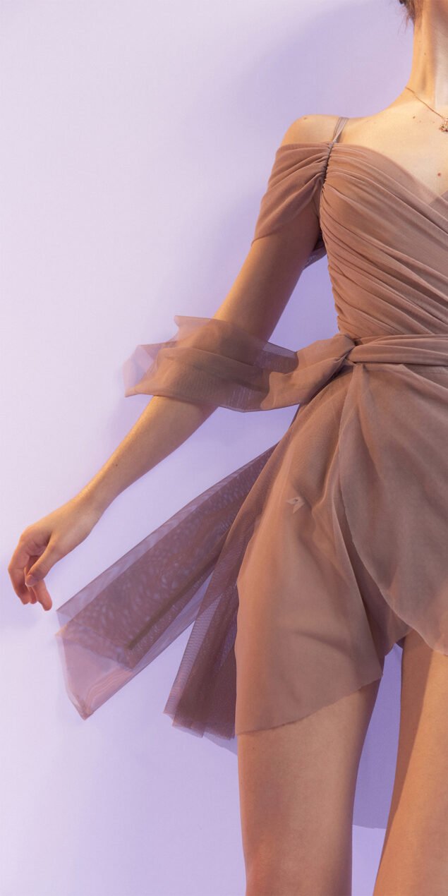 GRES draped wrap skirt lavender 4