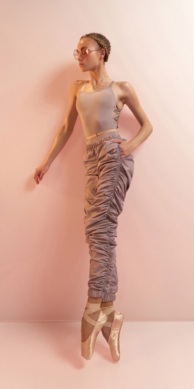 PARA CUTE draped pants lavender 1