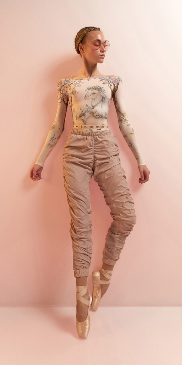 PARA CUTE draped pants nude 2