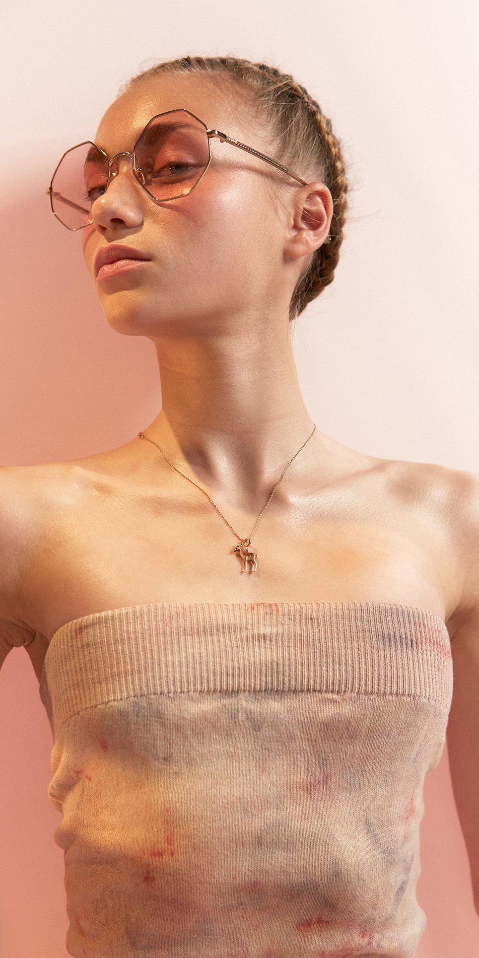 SUN KISSED KNIT hand dyed overall shorts coral multicolor 8